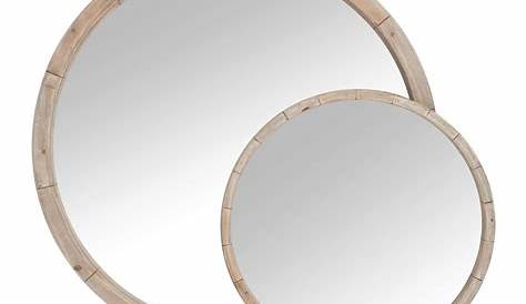 Miroir Rond Design en Bois D80 cm VALI Bois Clair