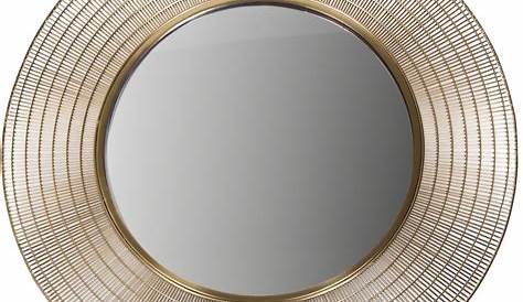 Miroir rond 100 cm en métal doré RORY Maison et Styles