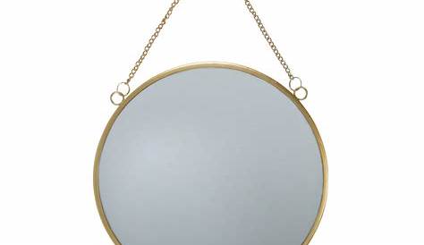 Miroir design rond 80 cm en métal doré Maison et Styles