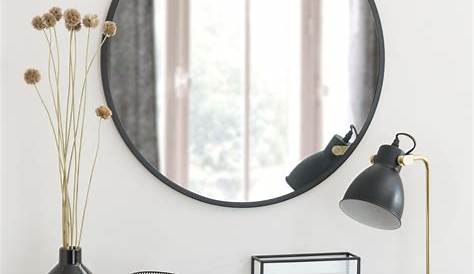 Miroir Rond Noir Design Lens 60cm Kare