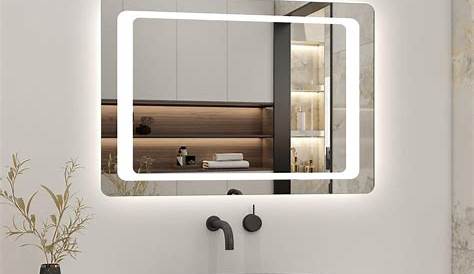 Miroir lumineux LED 80x60cm miroir de salle de bain anti