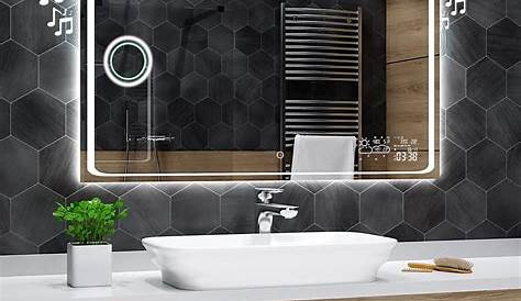 Miroir de salle de bains avec LED 60 cm x 90 cm (HxL