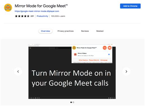 mirror google meet extension