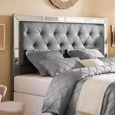Mirror Headboard Upholstered