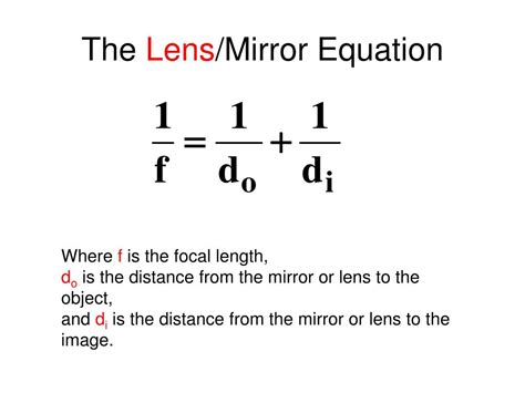 Mirror Lens Equation