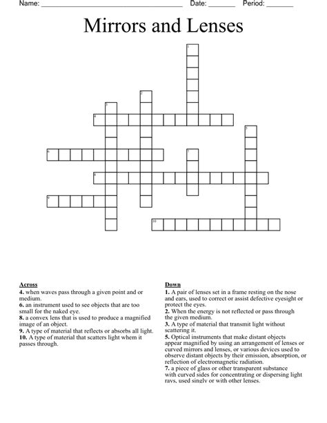 mirror quiz crossword answers