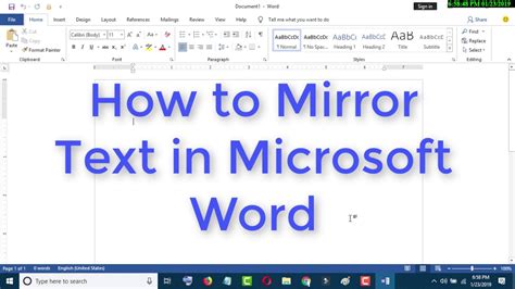 mirror text in word document