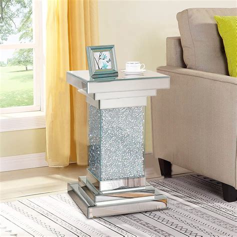 Mirrored End Side Table