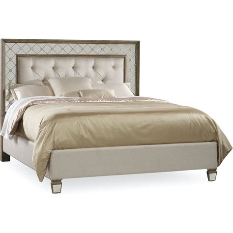 Mirrored Upholstered Bed