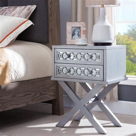 Mirrored X Base Nightstand