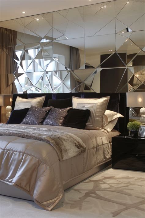 Mirrors as wall art in a bedroom