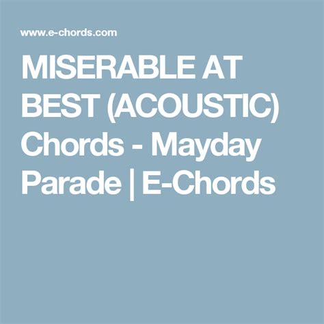 miserable at best chords