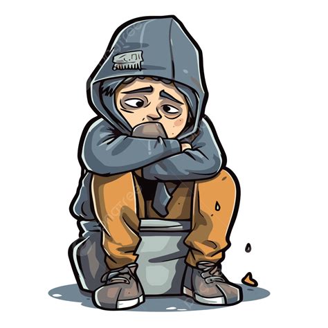 miserable cartoon person