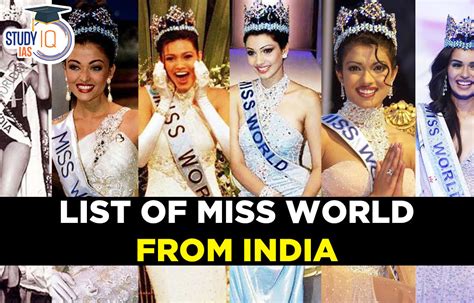 miss world in india list