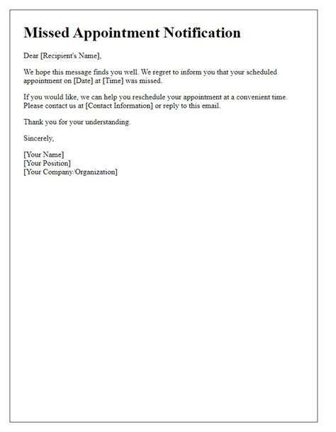 6+ Missed Appointment Letter Templates Free Samples, Examples Format