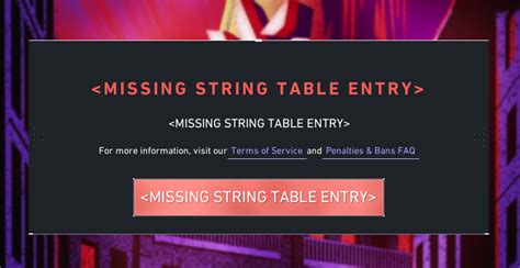 Missing String Entry Table in VALORANT, explained