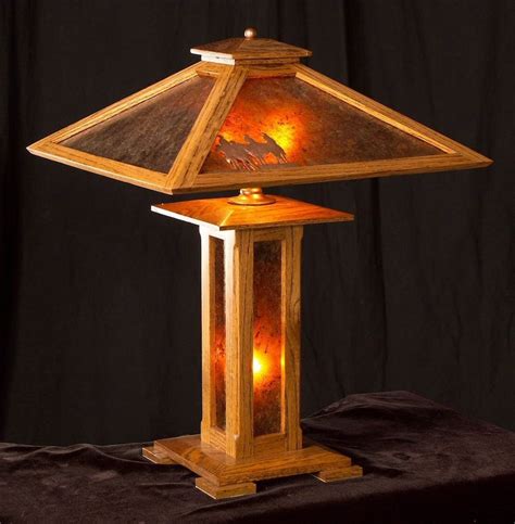 mission oak table lamp