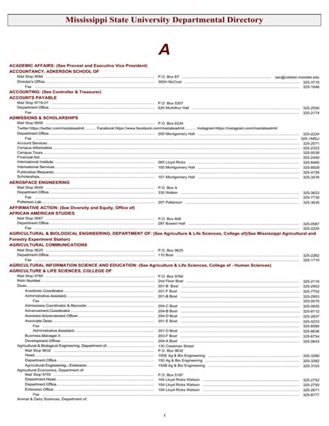 mississippi state university directory