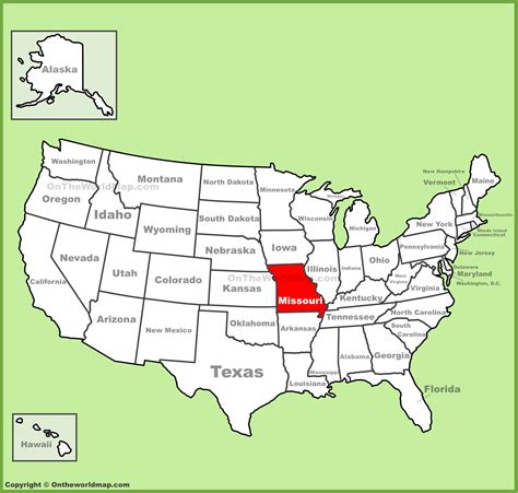 Missouri State In Usa Map