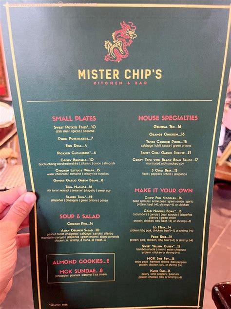 Mister Chip's Kitchen Menu