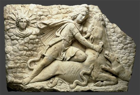 Rock carving Carving representing the god Mithras at Briga… Flickr