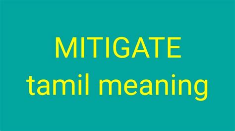 mitigate meaning in tamil example sentence