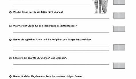 Arbeitsblatt: Test Mittelalter 1 - Geschichte - Mittelalter