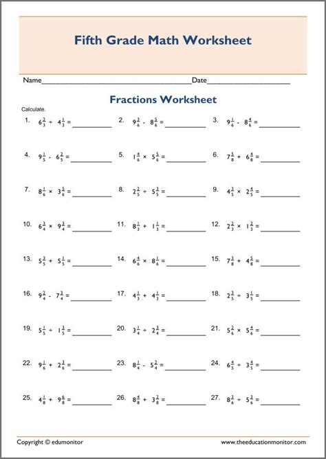 NEW 822 FRACTIONS WORKSHEETS OPERATIONS fraction worksheet