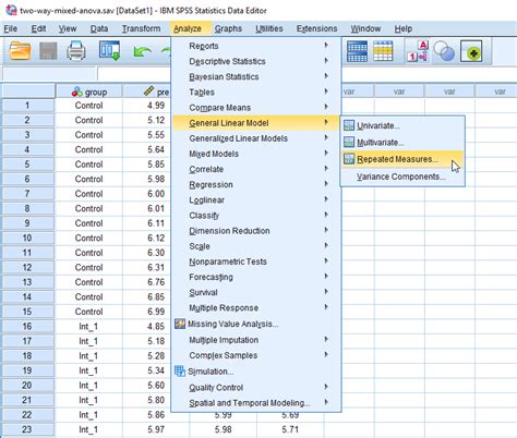 Mixed Anova Dataset Spss