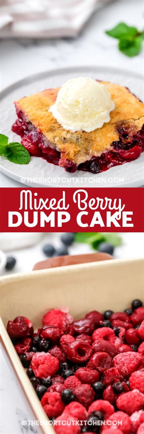 Mixed Berry Dump Cake Using Frozen Berries