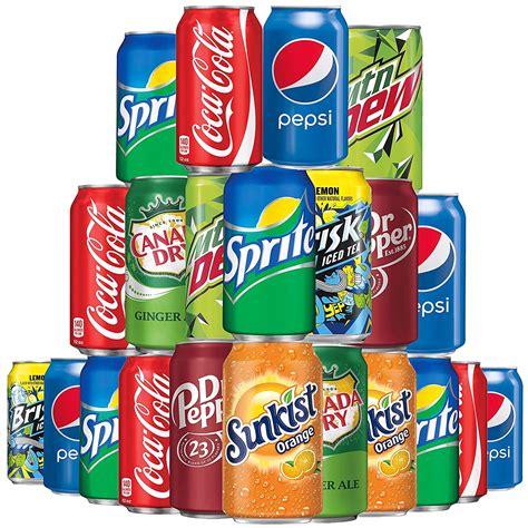 Mixed Cans Of Soft Drink