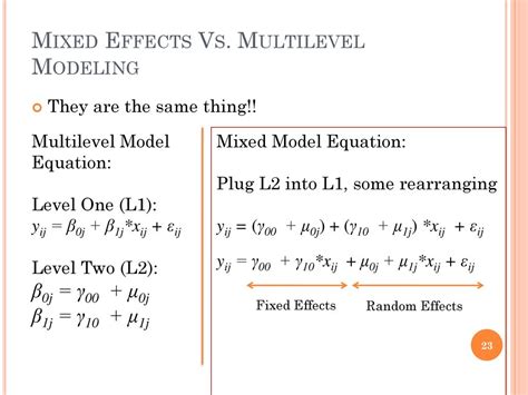 Mixed Effects Model Vs Multilevel Model