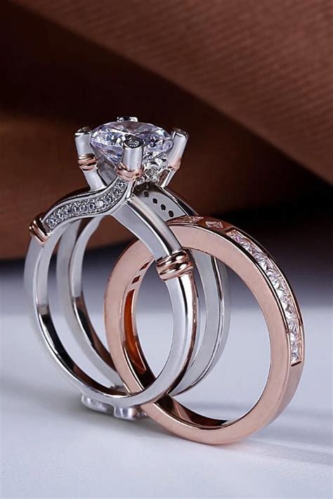 mixed gold and silver engagement rings