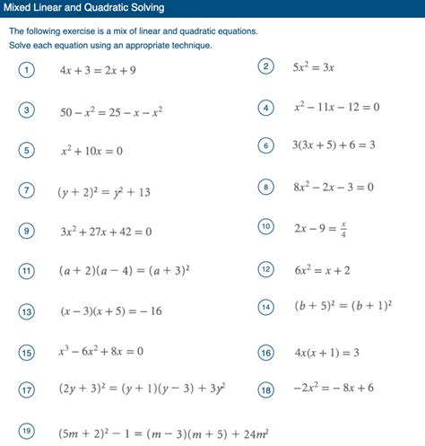 Mixed Linear Equations Worksheet