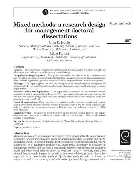 mixed methods dissertation example
