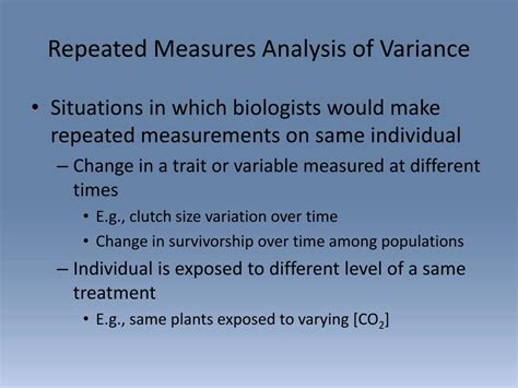 mixed model repeated measures analysis of variance