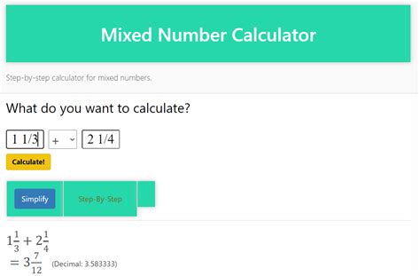 Mixed Number Calculator With Steps
