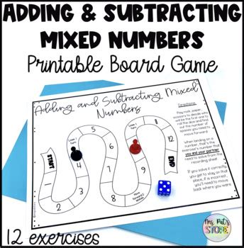 Mixed Numbers Game Printable