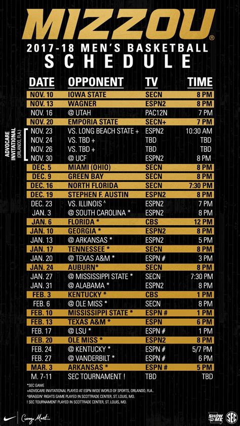 Mizzou Basketball Schedule: Uncover the Secrets to Tiger Triumphs