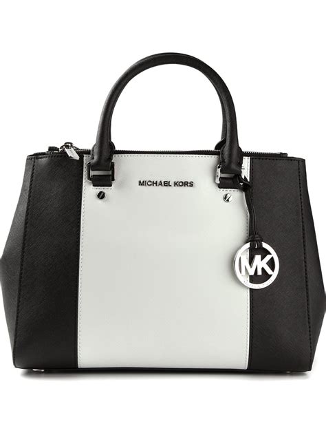 mk black and white purse