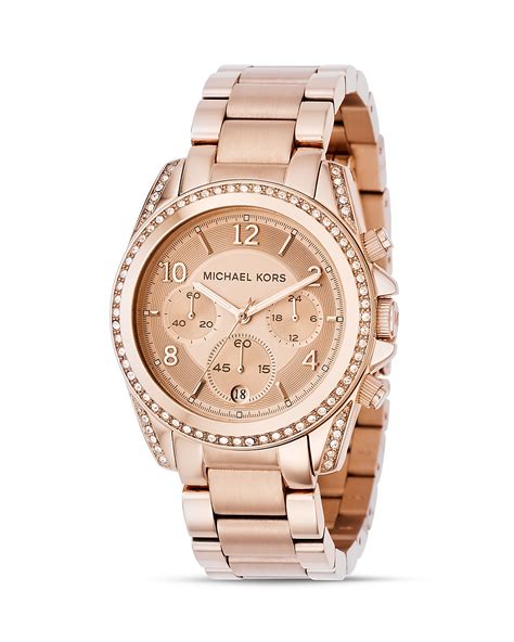 mk rose gold watch sale