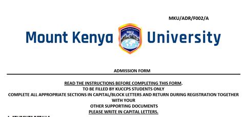mku kuccps admission letter