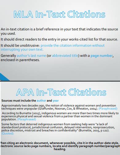 mla citation example apa format
