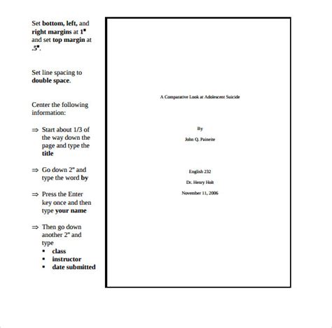 mla essay with cover page example