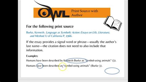 mla format citation example owl