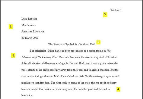 mla format example title