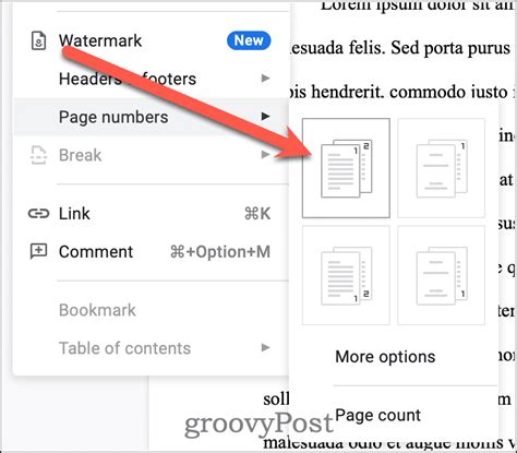 mla format page numbers google docs