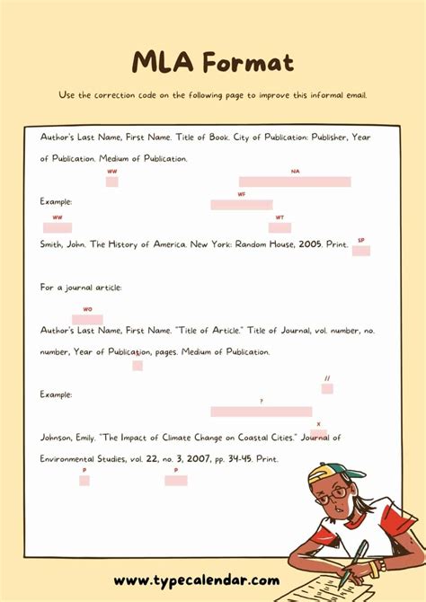 Mla Format Printable For Kids