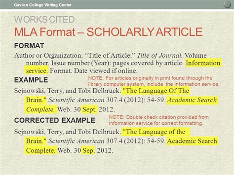 mla in text citation example journal