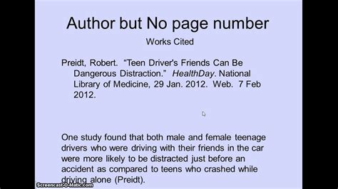 mla in text citation example without page number